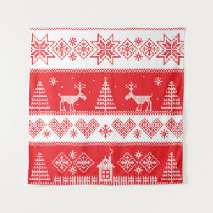Tapiz Winter Wonderland: Vintage Seamless Design.