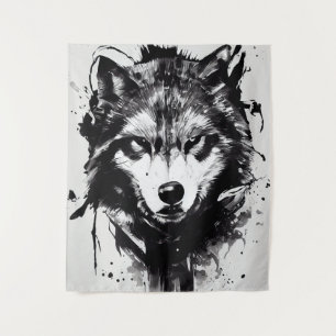 Tapiz Wolf Naturaleza salvaje Espíritu libre Pintura de