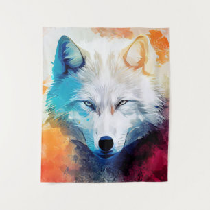 Tapiz Wolf Wild Nature Color de animal Pintura de arte