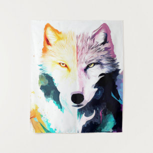 Tapiz Wolf Wild Nature Color de animal Pintura de arte