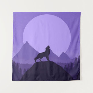 Tapiz Wolves Howling Moon | Regalo ideal para el cumplea