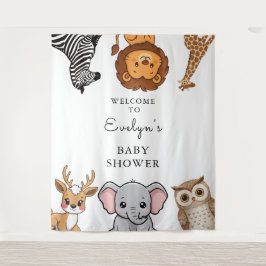 Tapiz Woodland Forest Animals Baby Shower
