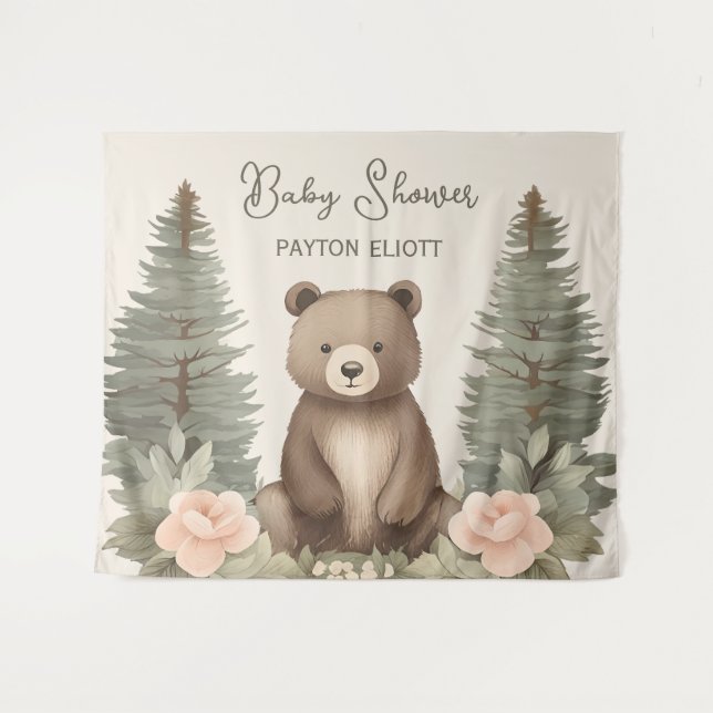 Tapiz Woodland Forest Bear (Anverso (horizontal))