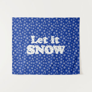 Tapiz Word Art - Déjalo nevar con fondo nevado