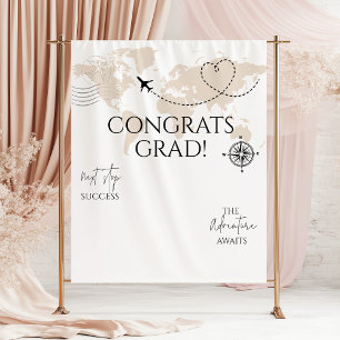 Tapiz World map congrats grad wanderlust photo BACKDROP