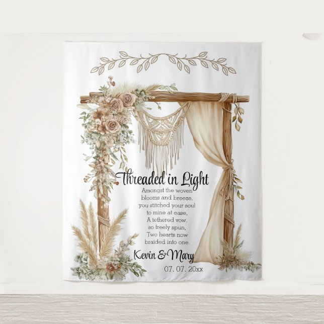 Tapiz Woven Vows: A Tapestry of Unity Wedding Backdrop (Anverso)