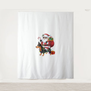 Tapiz Xmas Iluminación Santa Riding Miniatura Pinscher D