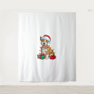 Tapiz Xmas Iluminando Santa Hat Cardigan Corgi Dog C