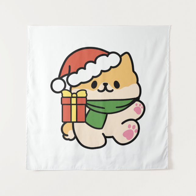 Tapiz Yappy Howlidays - Personalizado de perros Navidade (Anverso)