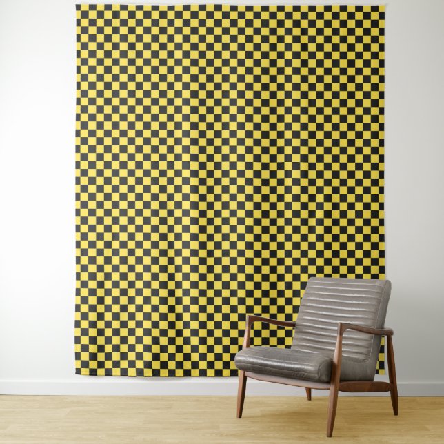 Tapiz Yellow and black checkerboard pattern (In situ)