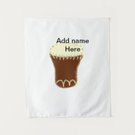 Tapiz Yellow brown drum watercolor add name hand-drawn s