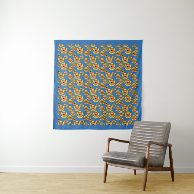 Tapiz Yellow Orange Flowers Pattern (In situ)
