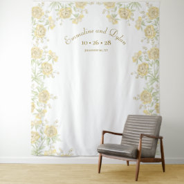 Tapiz Yellow Rose Wedding Photo Backdrop