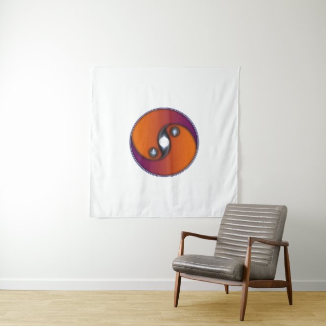 Tapiz Yin Yang Sun Naranja Violet (In situ)