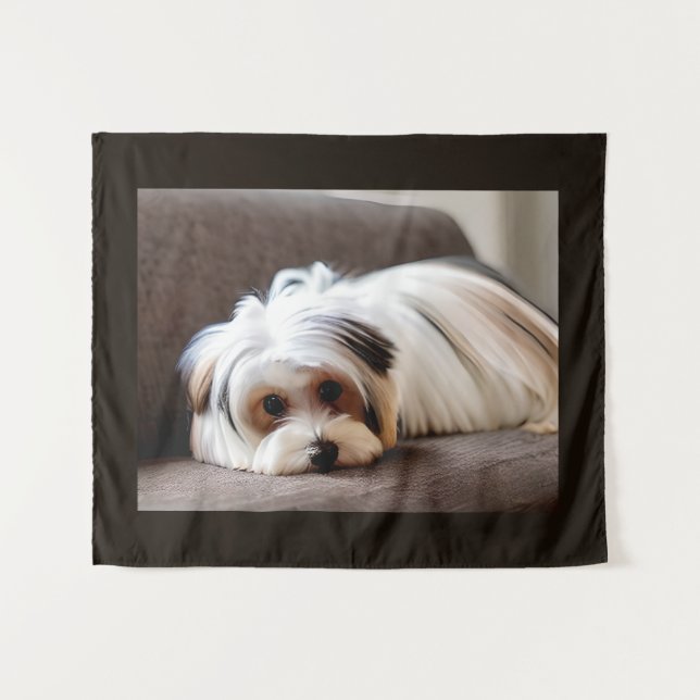 Tapiz Yorkie, Yorkshire Terrier, experimentando Ennui (Anverso (horizontal))