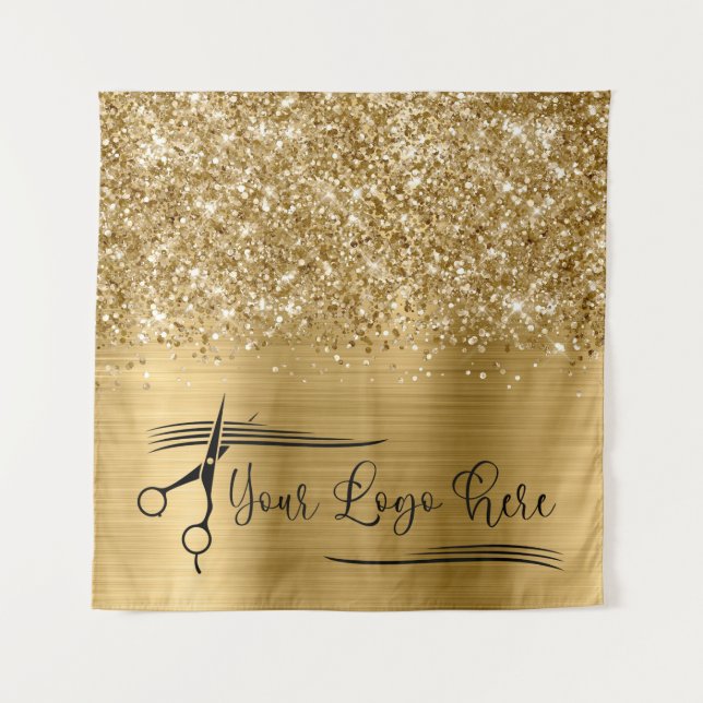 Tapiz Your Logo Glittery Gold Glam (Anverso)