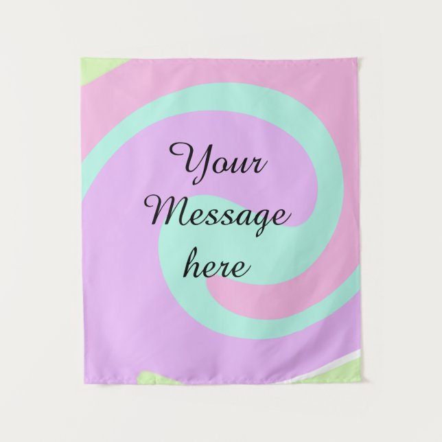 Tapiz Your message here add text name monogram pink past (Anverso)