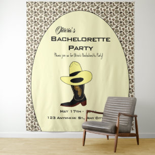 Tapiz Zapatos con Estampado de Sombrero de Vaquero Fiest