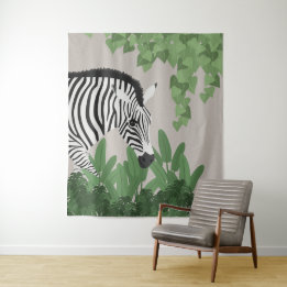 Tapiz Zebra amongst Leaves Tapestry