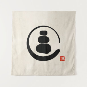 Tapiz Zen Enzo Círculo y piedras Zen