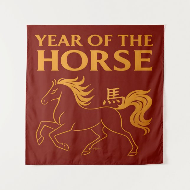 Tapiz Zodiac Chinese New Year 2026 Horse (Anverso)