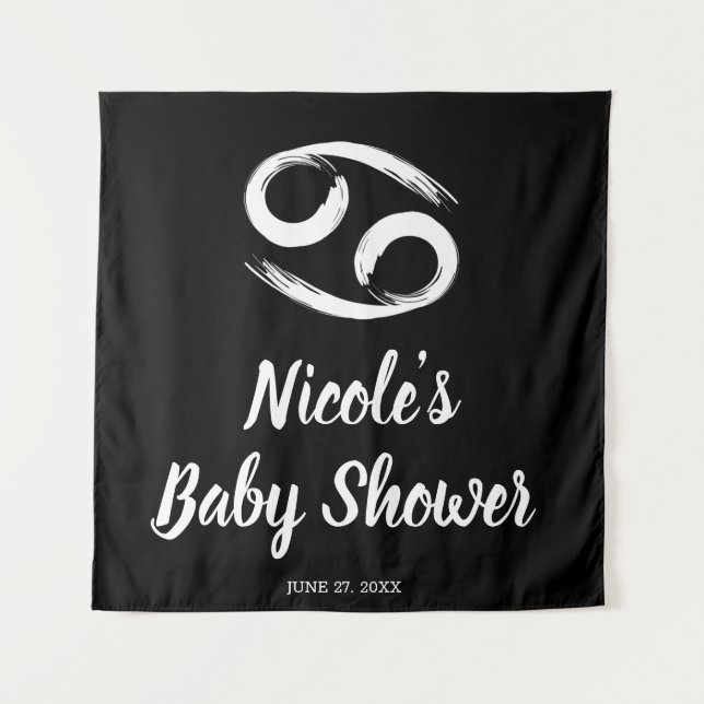 Tapiz Zodiaco de CÁNCER Fondo de fiesta de astrología de (Anverso)