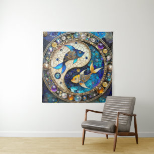 Tapiz Zodiaco - Pez Piscis Yin y Yang