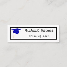 Tapón azul - Nombre de graduación Insertar tarjeta