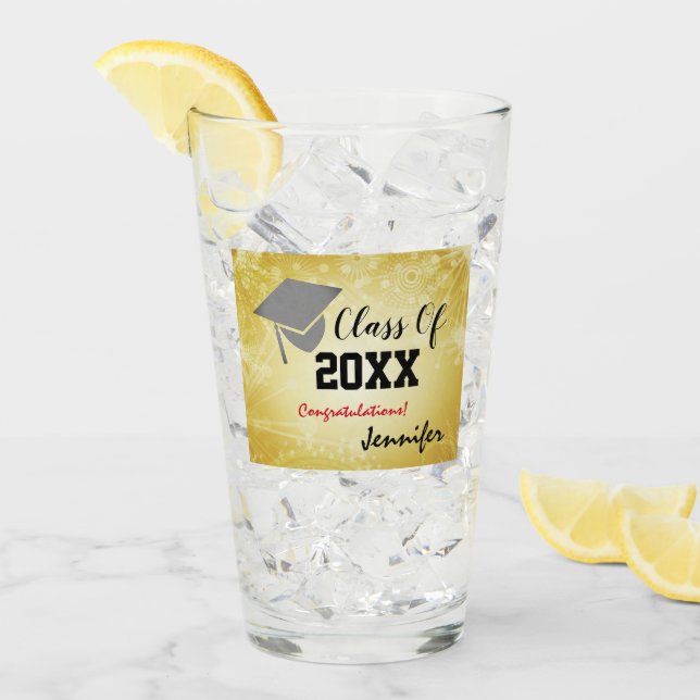 Tapón de graduación, año de clase 20XX fiesta Beig (Anverso (hielo))