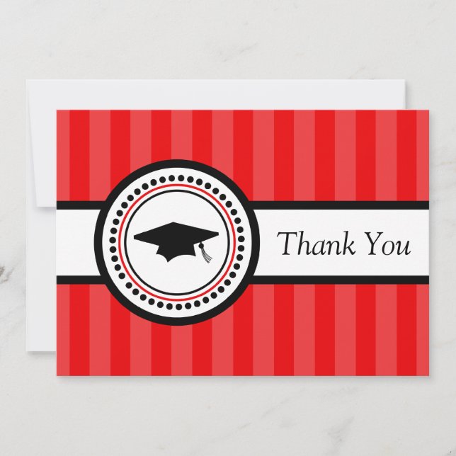 Tapón de graduación de franjas Tarjeta de agradeci (Anverso)