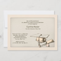 Tapón de graduación y invitación para el Diploma