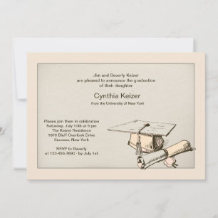 Tapón de graduación y invitación para el Diploma