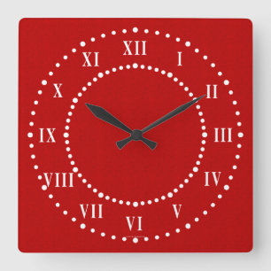 Tapón rojo parece reloj de pared numérico romano