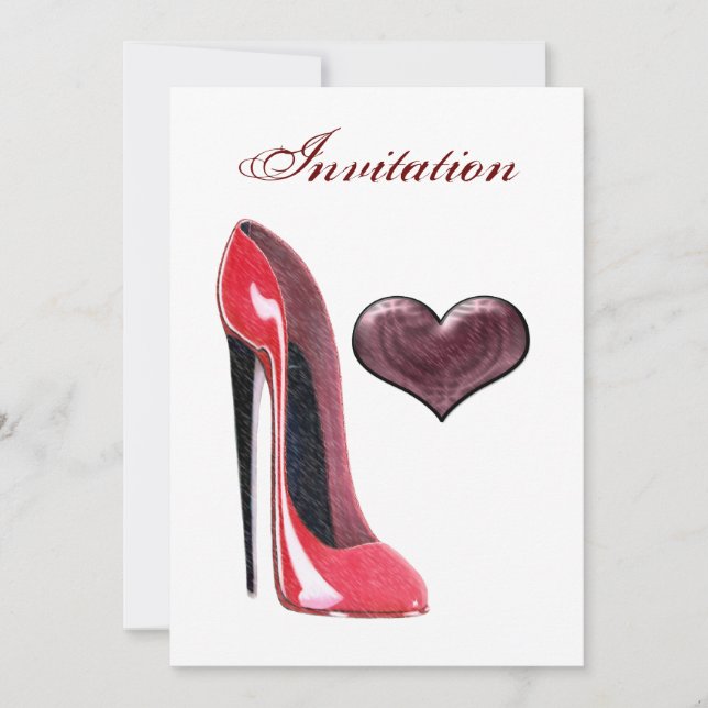 Tapón rojo y corazón invitación (Anverso)