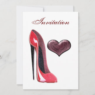 Tapón rojo y corazón invitación