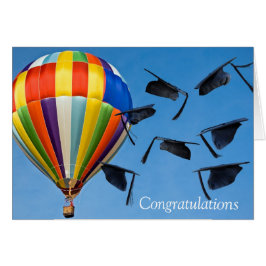 Tapones de graduación con globo de aire caliente