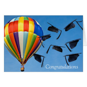 Tapones de graduación con globo de aire caliente