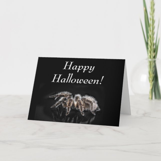 TARÁNTULA NEGRA, HALLOWEEN, TARJETA DE FELICITACIÓ (Anverso)