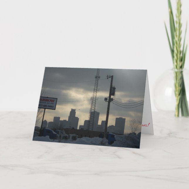“Tarde de invierno en Minneapolis" Tarjeta de Navi (Anverso)