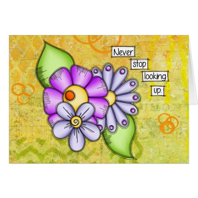 Tarde Delight Posiought Doodle Flower (Anverso (Horizontal))