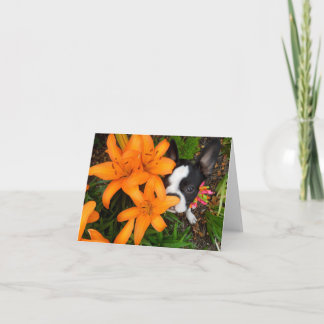 Tarde el tiempo para oler las flores - TARJETA de