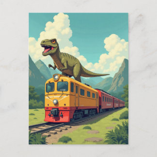 Tarde en tomar la tarjeta postal divertida de Dino