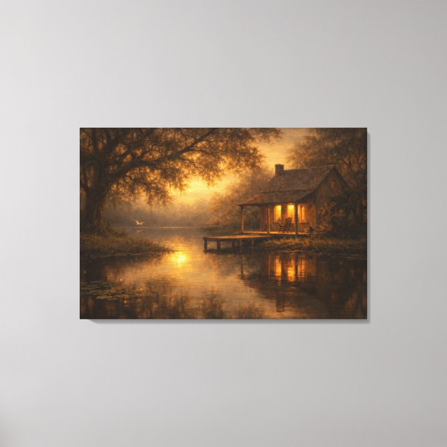 Tarde Relajada | Arte de Cabiña de Lago | Estirado (Anverso)