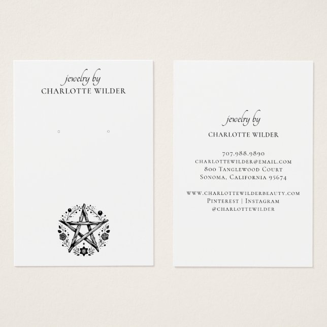 Tardina Rustica Del Pentáculo Wiccan (Anverso y reverso)