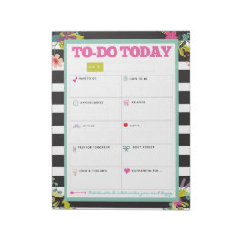 Tareas pendientes hoy - Bloc de notas florales de