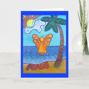 Tarijetas de Nota o Felicitación Ángel de Playa de