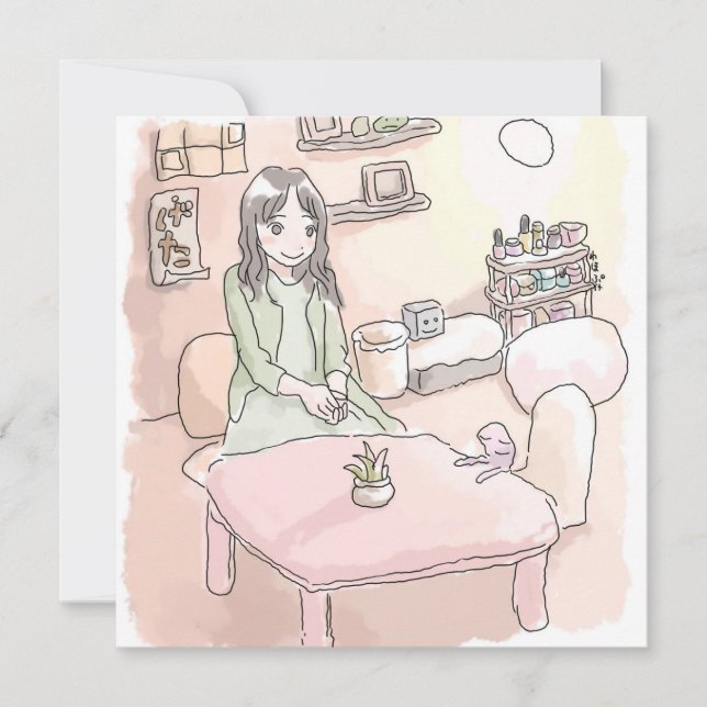 TARJETA さにれいじ　淡い部屋と足の裏 (Anverso)