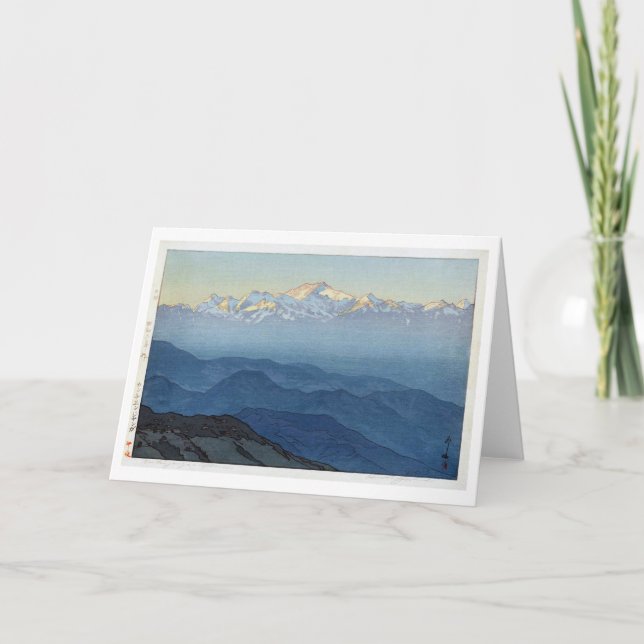 Tarjeta カ・ェ・ュ ジ ガ, Kangchenjunga, Yoshida, Woodcut (Anverso)