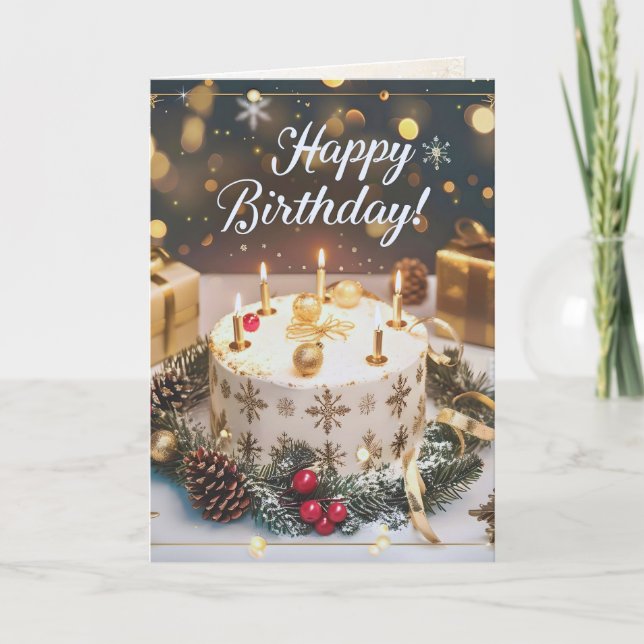 Tarjeta 【二つ折り】12月バースデーカード／【Folded】 birthday card for Dec. (Anverso)