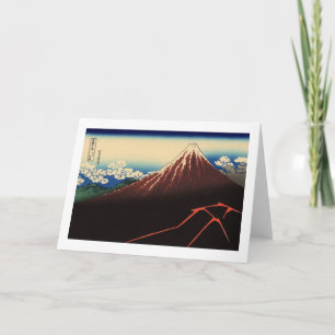 Tarjeta 山 下 白 雨, 北 斎 Thunder y Monte Fuji, Hokusai, Ukiyo-